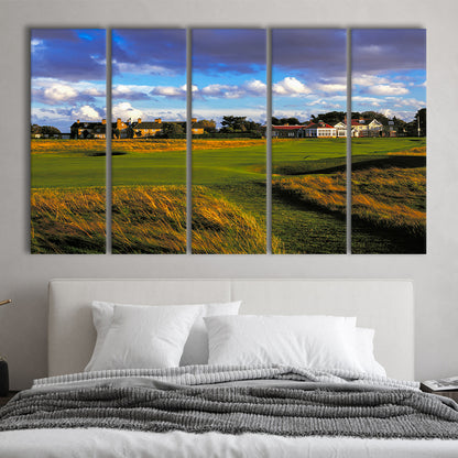 Muirfield Golf Club Hole 18, Gullane, Scotland, Golf Art Print, Extra Large Canvas Print Wall Art