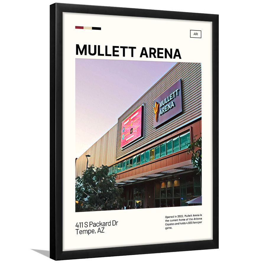 Mullett Arena Print, Arizona Coyotes Stadium Art, Gifts for him, Sport Art, Framed Art Print Wall Decor