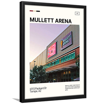 Mullett Arena Print, Arizona Coyotes Stadium Art, Gifts for him, Sport Art, Framed Art Print Wall Decor