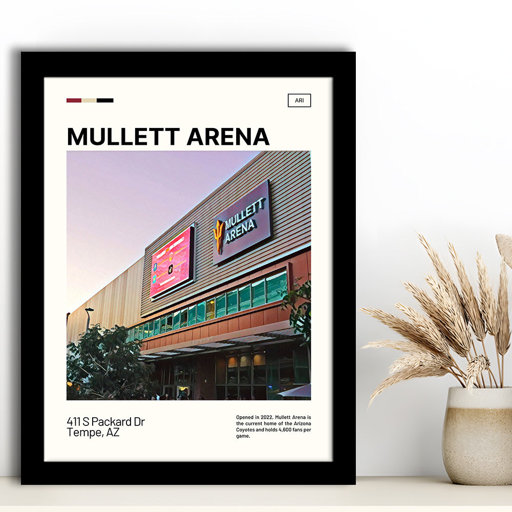 Mullett Arena Print, Arizona Coyotes Stadium Art, Gifts for him, Sport Art, Framed Art Print Wall Decor