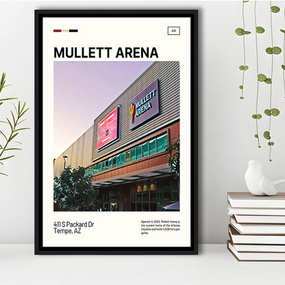Mullett Arena Print, Arizona Coyotes Stadium Canvas Art, Man Cave Gift, Floating Framed Canvas Print Wall Art