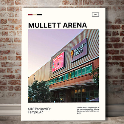 Mullett Arena Print, Arizona Coyotes Stadium Canvas Art, Fan Gifts, Sport Art, Canvas Print Wall Art
