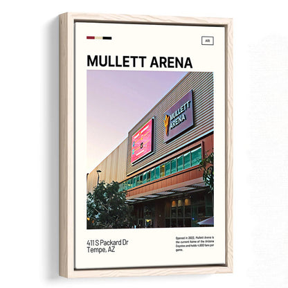 Mullett Arena Print, Arizona Coyotes Stadium Canvas Art, Man Cave Gift, Floating Framed Canvas Print Wall Art