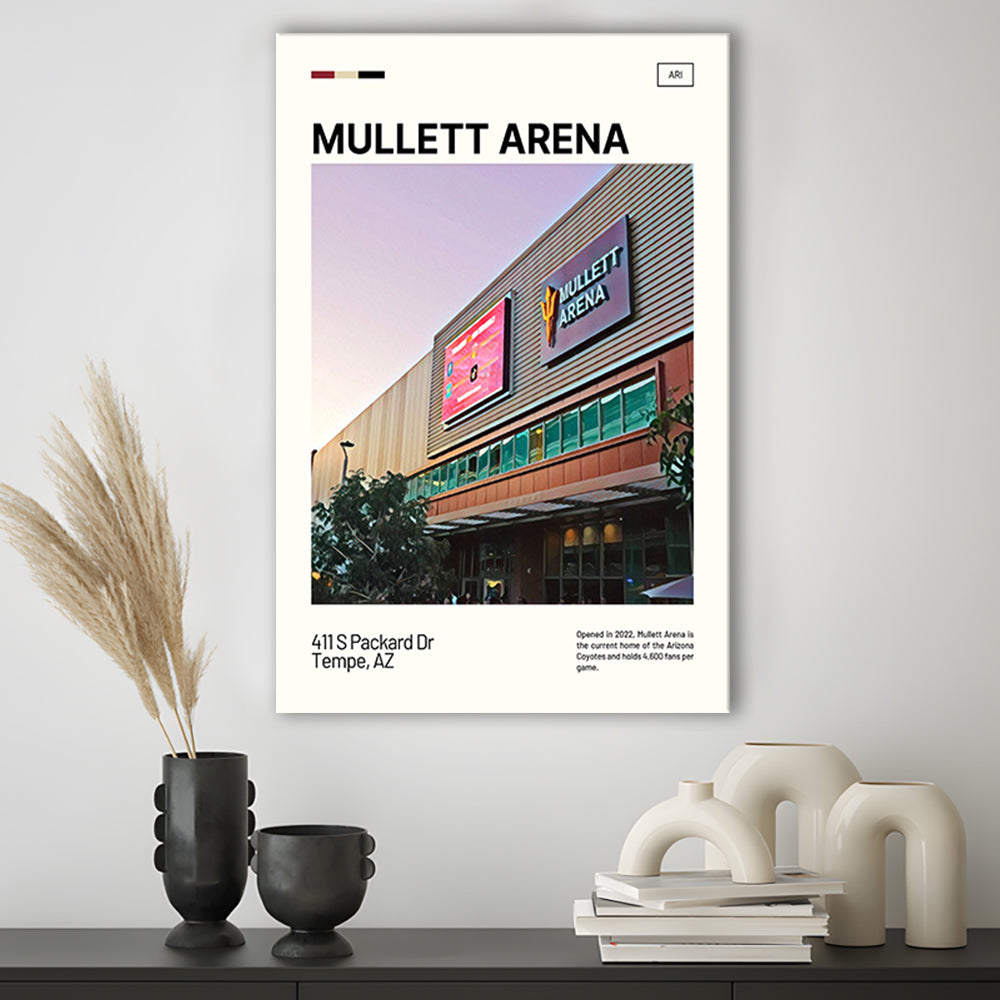 Mullett Arena Print, Arizona Coyotes Stadium Canvas Art, Fan Gifts, Sport Art, Canvas Print Wall Art