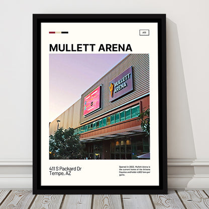 Mullett Arena Print, Arizona Coyotes Stadium Canvas Art, Man Cave Gift, Floating Framed Canvas Print Wall Art
