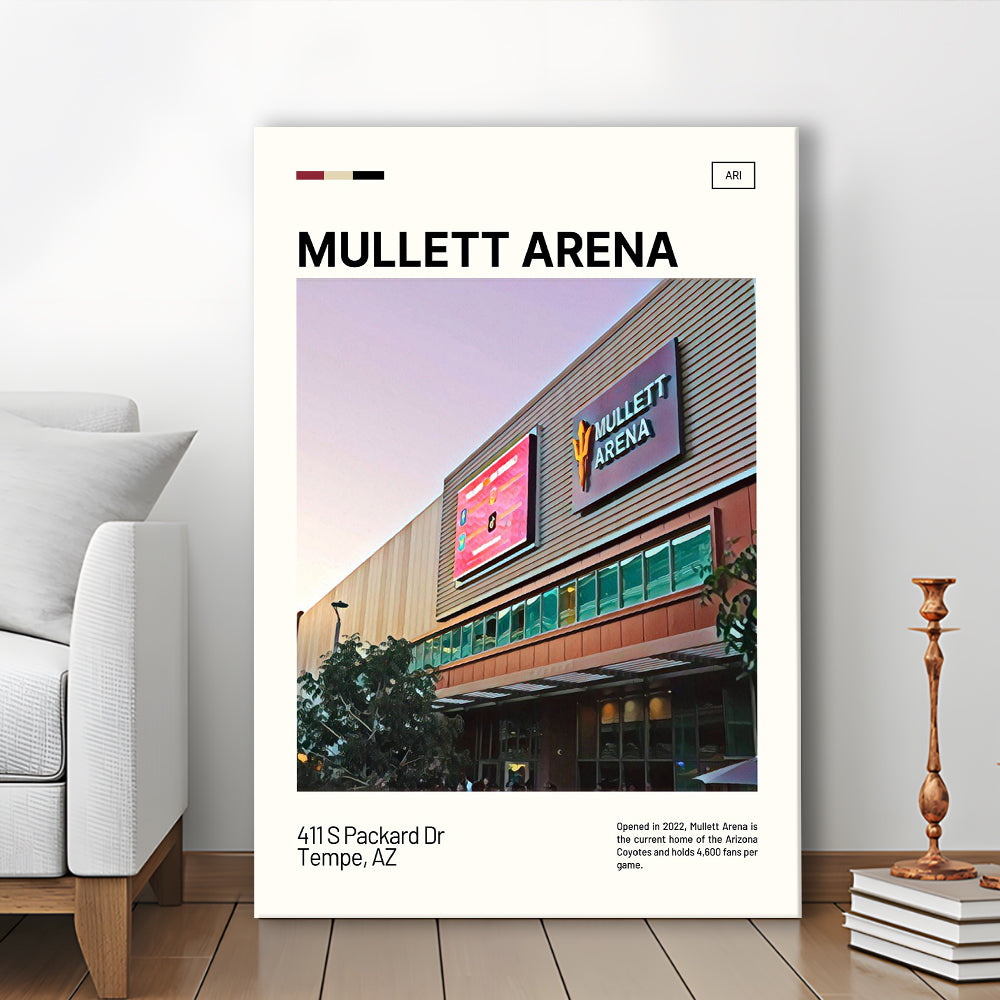 Mullett Arena Print, Arizona Coyotes Stadium Canvas Art, Fan Gifts, Sport Art, Canvas Print Wall Art