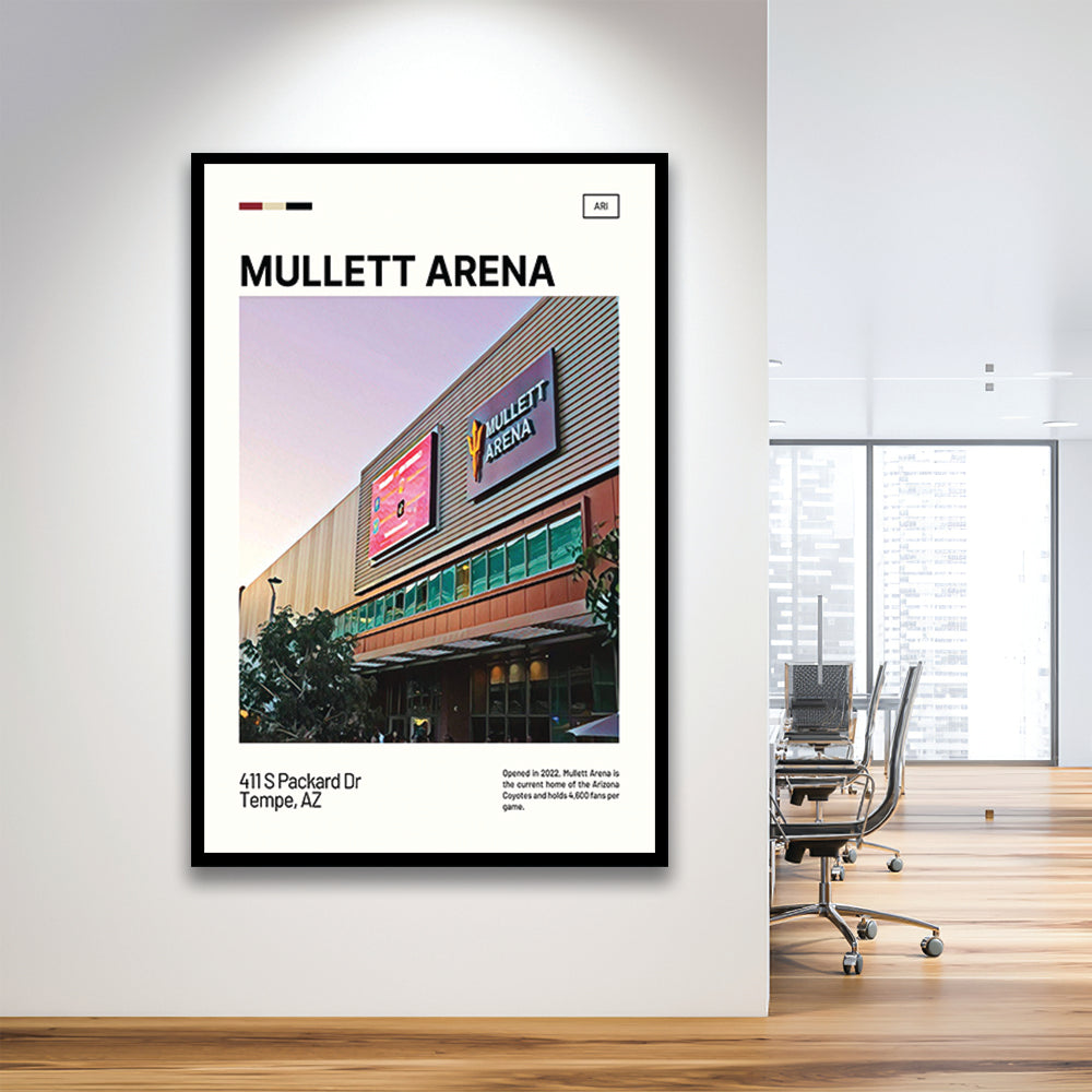 Mullett Arena Print, Arizona Coyotes Stadium Art, Gifts for him, Sport Art, Framed Art Print Wall Decor
