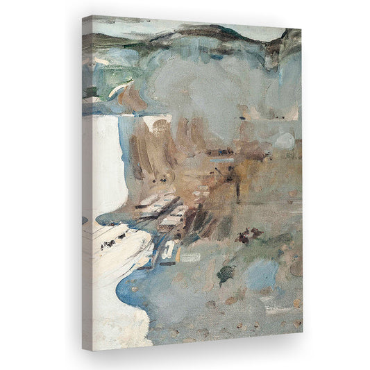 Muted Abstract Oil Painting Vintage Canvas Print Wall Art, Bedroom Decor Modern, Large Canvas Print Wall Art