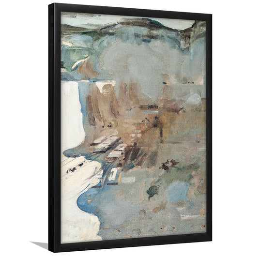 Muted Abstract Oil Painting Vintage Framed Art Print Wall Decor, Bedroom Decor Modern, Large Framed Art Print Print