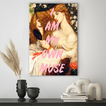 My Own Muse, Vinatge Wall Art, Gift for her, Canvas Art Print Decor, Painting Art, Canvas Prints Wall Art