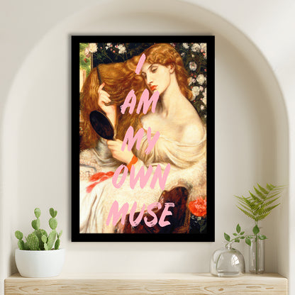 My Own Muse, Vinatge Wall Art, Gift for her, Framed Picture Print,, Framed Art Prints Wall Decor