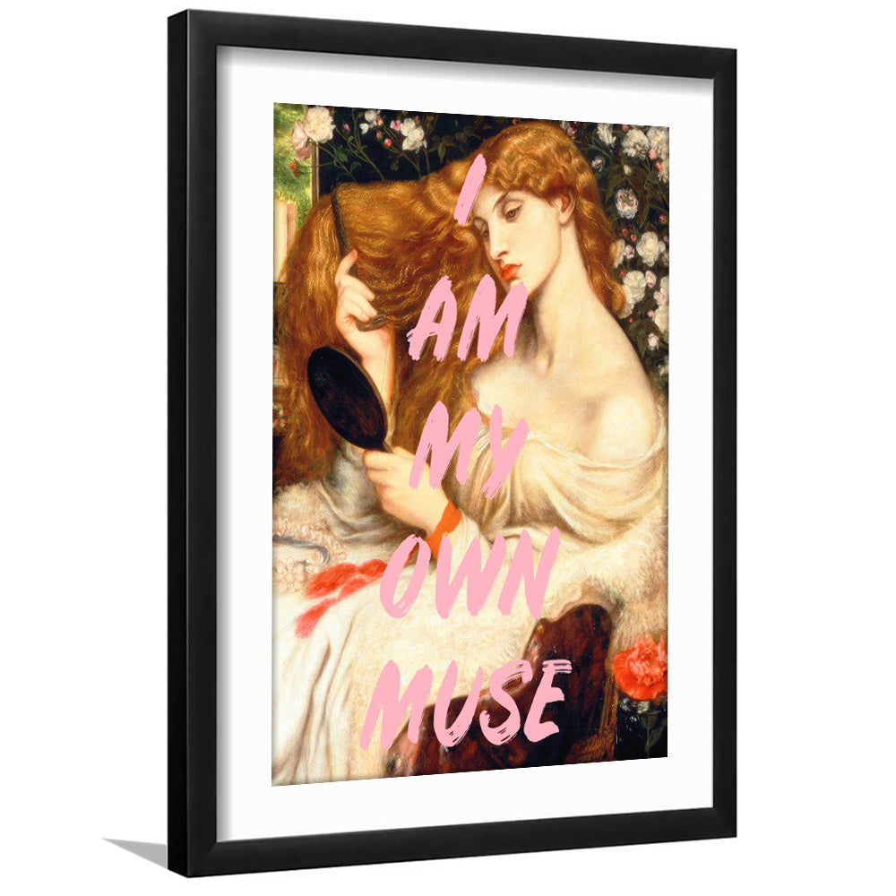 My Own Muse, Vinatge Wall Art, Gift for her, Framed Picture Print, Framed Art Prints White Border Wall Decor