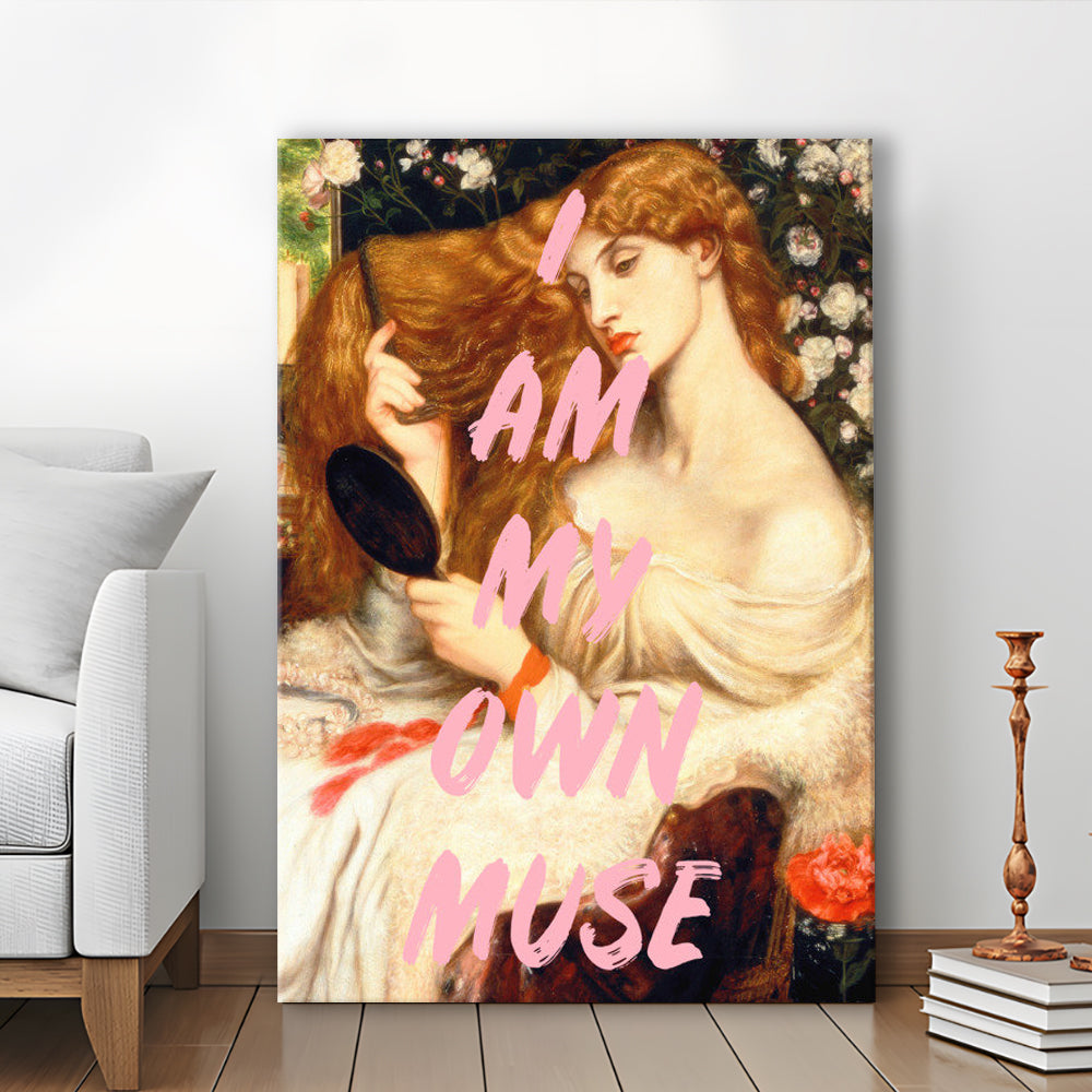 My Own Muse, Vinatge Wall Art, Gift for her, Canvas Art Print Decor, Painting Art, Canvas Prints Wall Art