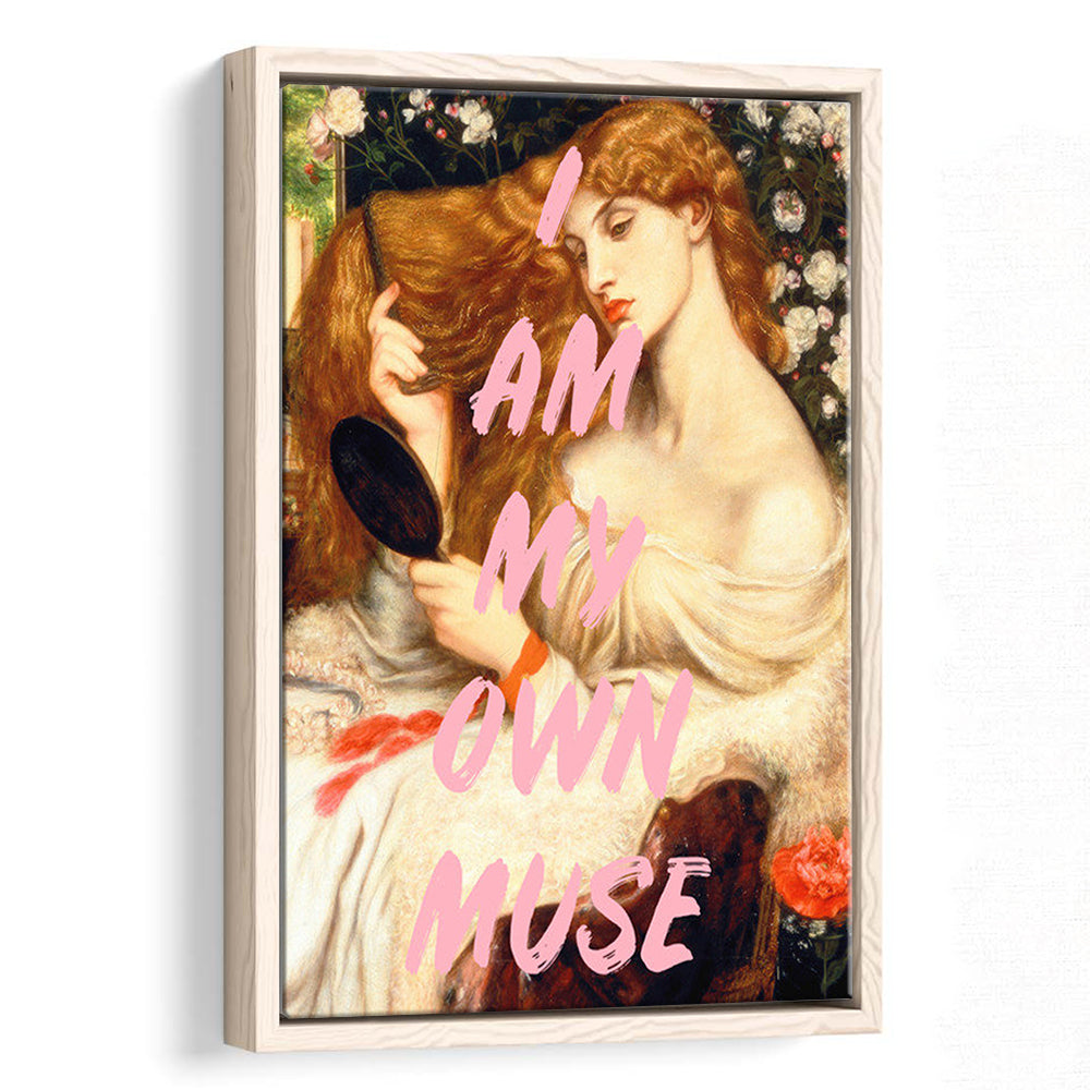 My Own Muse, Vinatge Wall Art, Gift for her, Floating Framed Canvas Art Print,, Framed Canvas Prints Wall Art