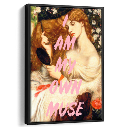 My Own Muse, Vinatge Wall Art, Gift for her, Floating Framed Canvas Art Print,, Framed Canvas Prints Wall Art