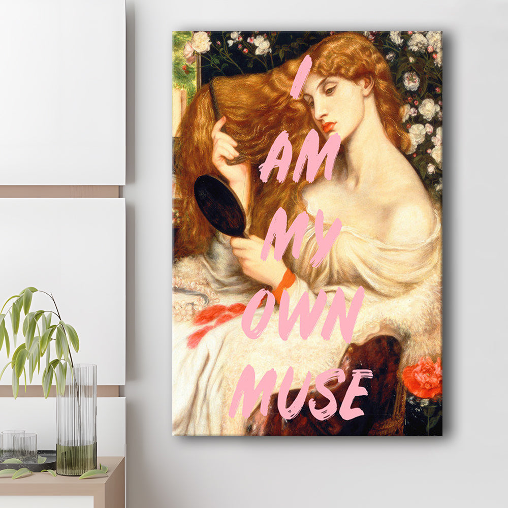My Own Muse, Vinatge Wall Art, Gift for her, Canvas Art Print Decor, Painting Art, Canvas Prints Wall Art