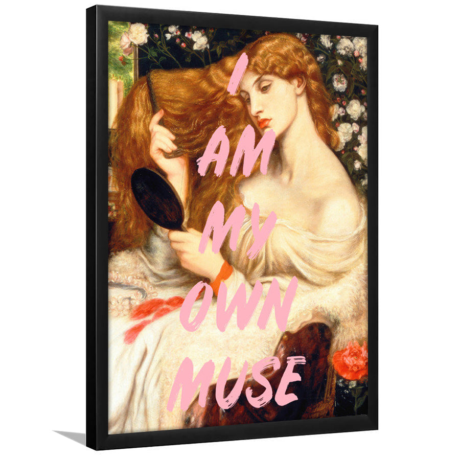 My Own Muse, Vinatge Wall Art, Gift for her, Framed Picture Print,, Framed Art Prints Wall Decor
