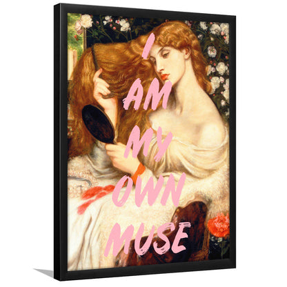 My Own Muse, Vinatge Wall Art, Gift for her, Framed Picture Print,, Framed Art Prints Wall Decor