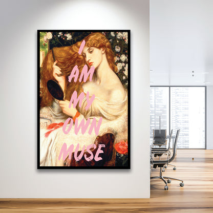My Own Muse, Vinatge Wall Art, Gift for her, Framed Picture Print,, Framed Art Prints Wall Decor