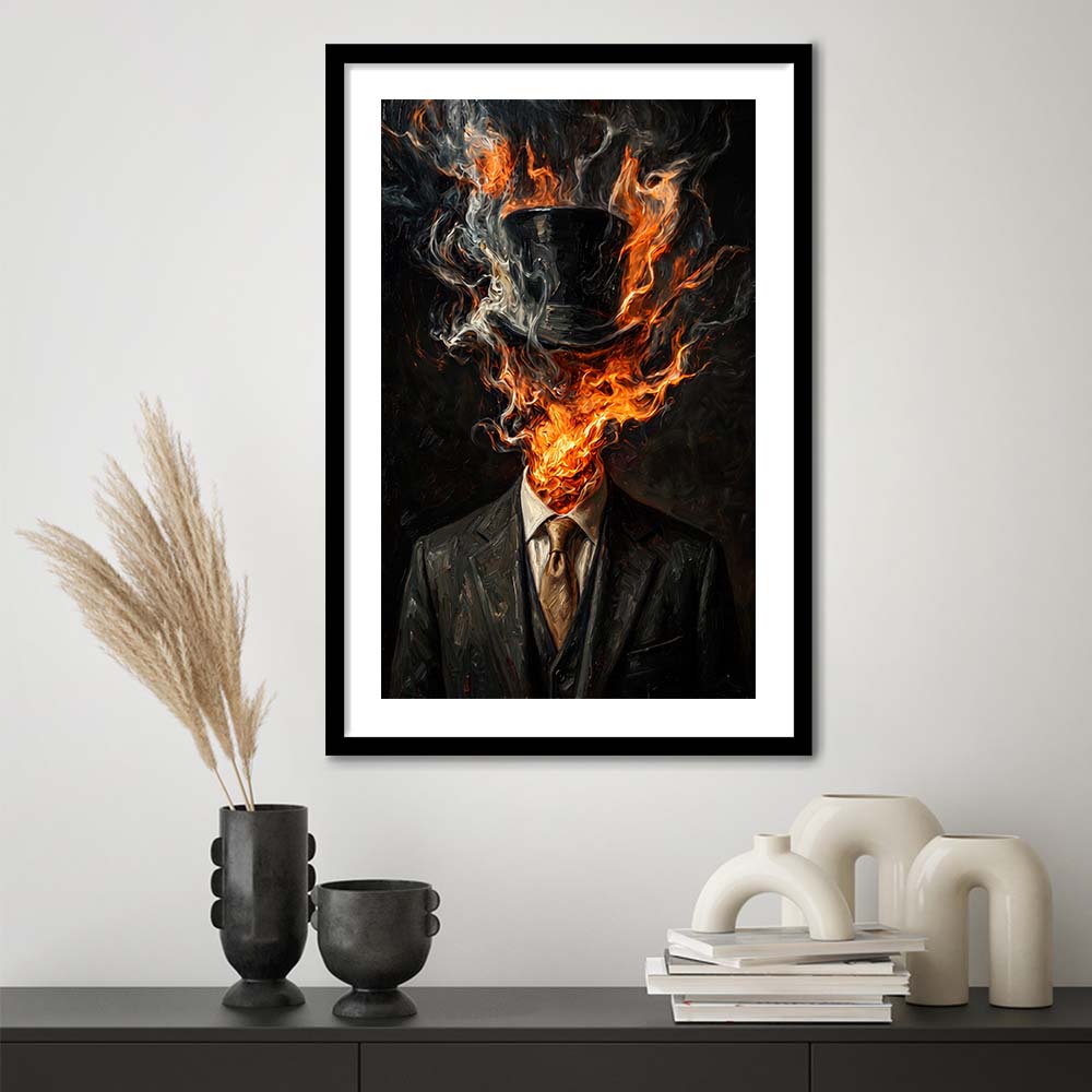 Mystic Gentleman Art  Ethereal Drama Wall Art Print, Framed Art Print, White Border