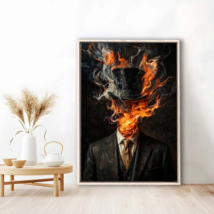 Mystic Gentleman Art  Ethereal Drama Wall Art Print, Framed Canvas Print, Floating Frame