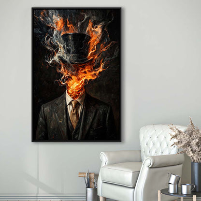 Mystic Gentleman Art  Ethereal Drama Wall Art Print, Framed Canvas Print, Floating Frame
