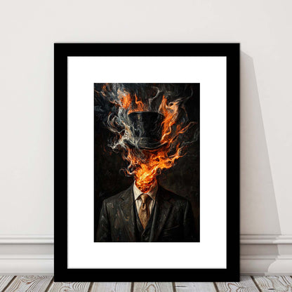 Mystic Gentleman Art  Ethereal Drama Wall Art Print, Framed Art Print, White Border