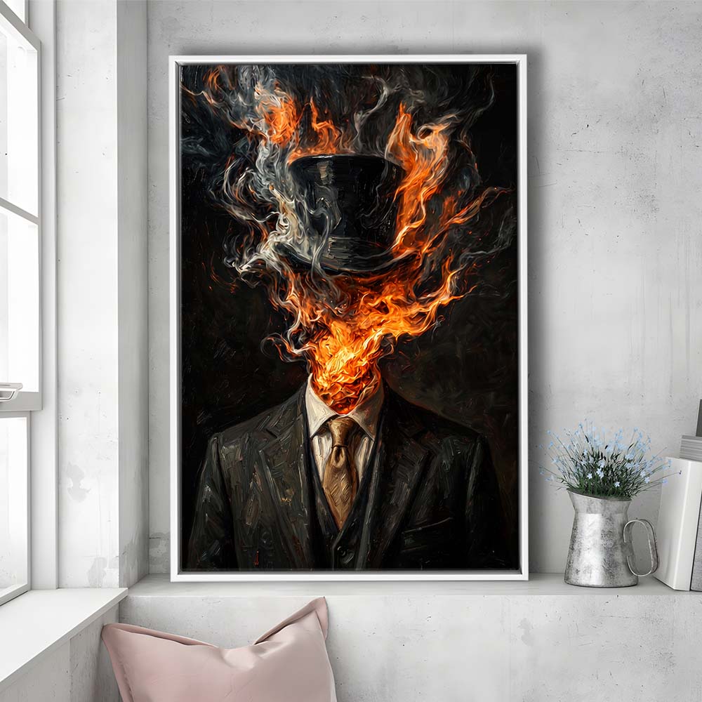 Mystic Gentleman Art  Ethereal Drama Wall Art Print, Framed Canvas Print, Floating Frame