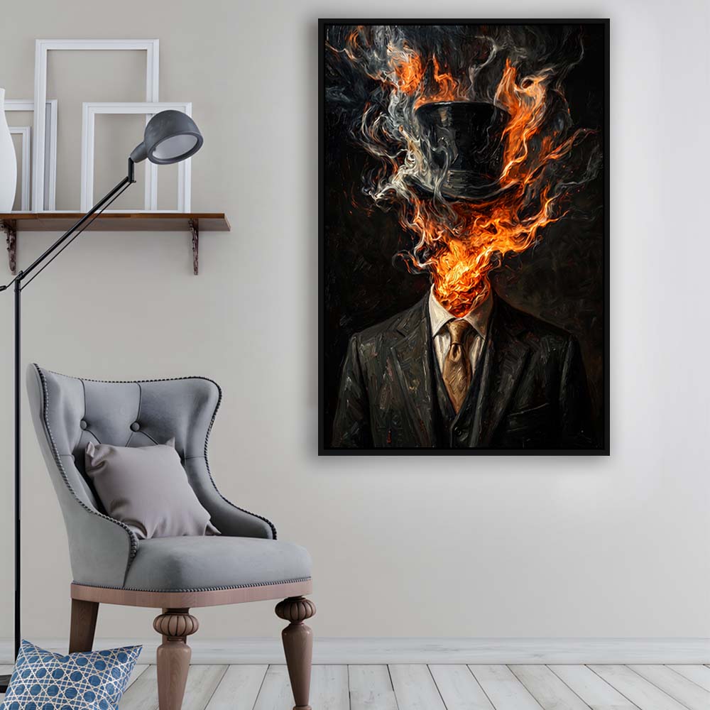 Mystic Gentleman Art  Ethereal Drama Wall Art Print, Framed Canvas Print, Floating Frame