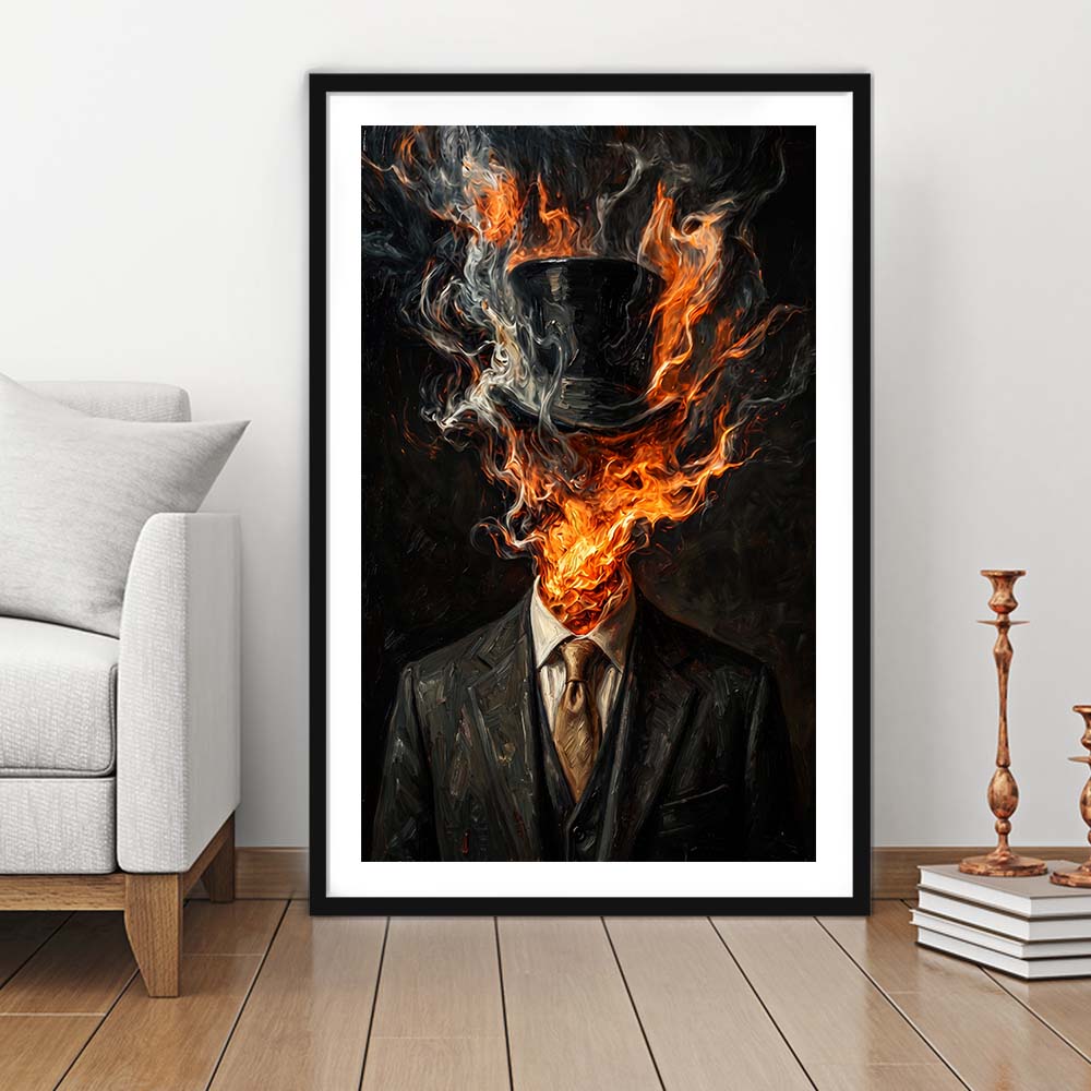 Mystic Gentleman Art  Ethereal Drama Wall Art Print, Framed Art Print, White Border