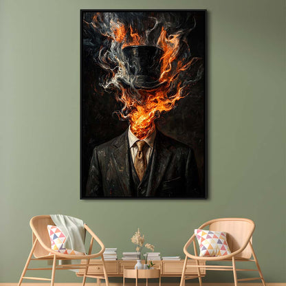 Mystic Gentleman Art  Ethereal Drama Wall Art Print, Framed Canvas Print, Floating Frame