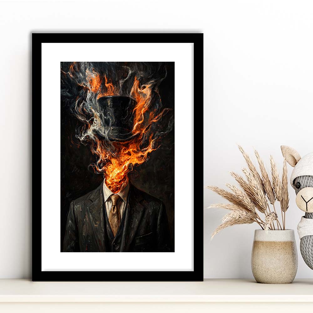Mystic Gentleman Art  Ethereal Drama Wall Art Print, Framed Art Print, White Border