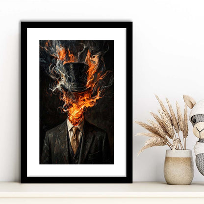 Mystic Gentleman Art  Ethereal Drama Wall Art Print, Framed Art Print, White Border