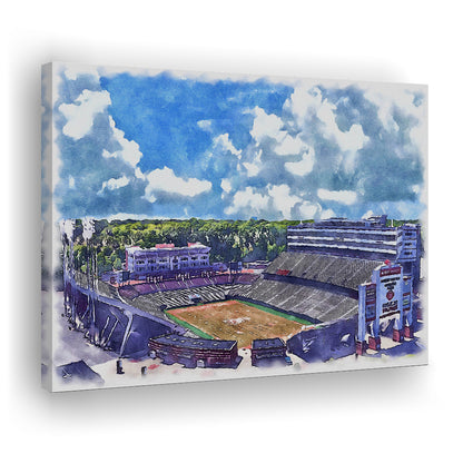 NC State Wolfpack, Carter Finley Painting Stadium Watercolor, Sport Art, Gifts for him, Canvas Print Wall Art