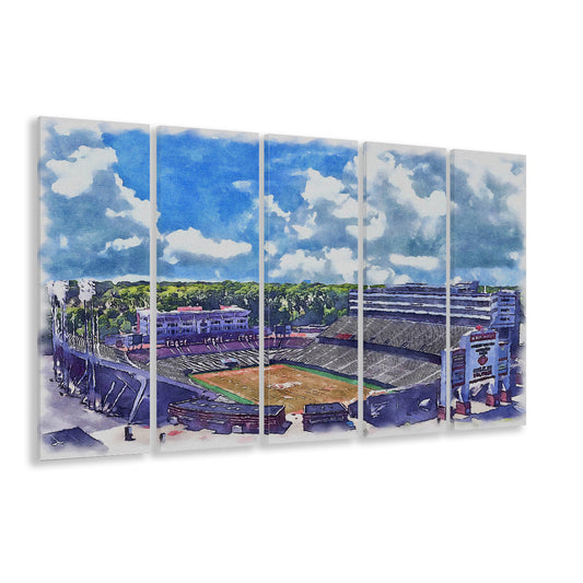 NC State Wolfpack, Carter Finley Painting Stadium Watercolor, Sport Art, Extra Large Canvas Print Wall Art