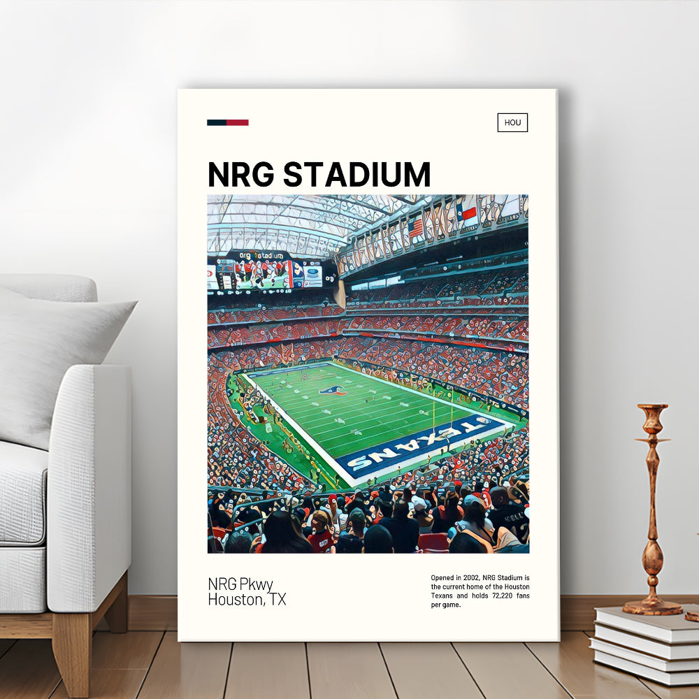 NRG Stadium Print, Houston Texans Stadium Canvas Art, Fan Gifts, Sport Art, Canvas Print Wall Art