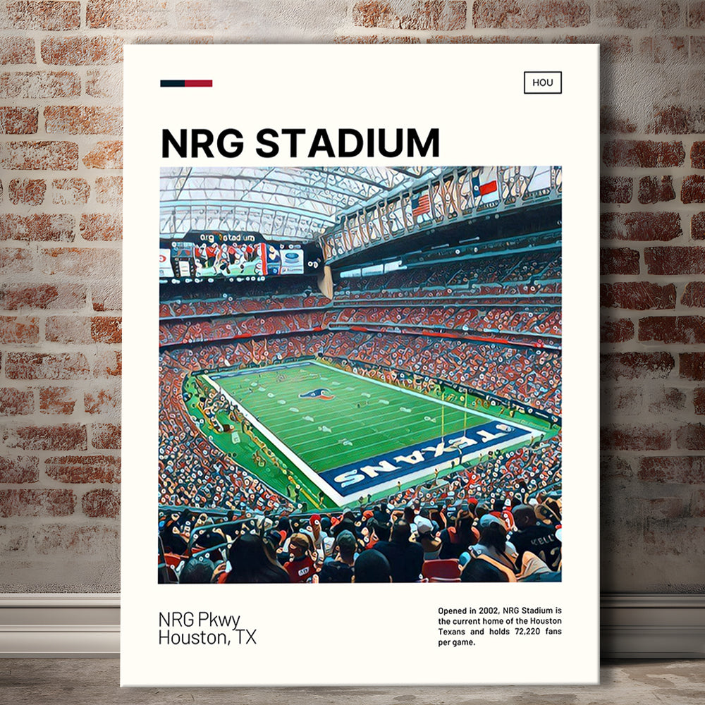 NRG Stadium Print, Houston Texans Stadium Canvas Art, Fan Gifts, Sport Art, Canvas Print Wall Art