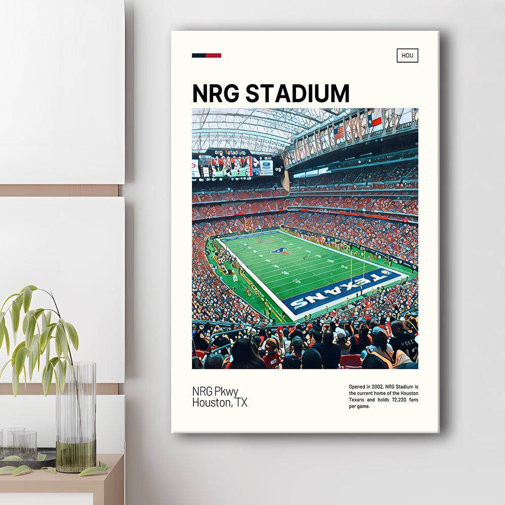 NRG Stadium Print, Houston Texans Stadium Canvas Art, Fan Gifts, Sport Art, Canvas Print Wall Art
