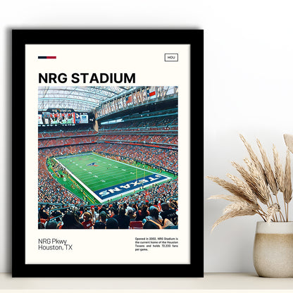 NRG Stadium Print, Houston Texans Stadium Art, Gifts for him, Sport Art, Framed Art Print Wall Decor