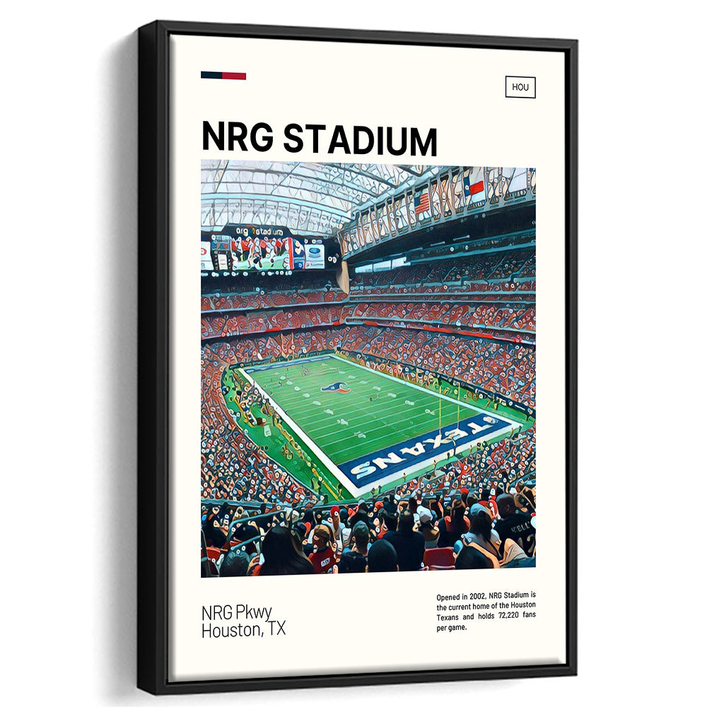 NRG Stadium Print, Houston Texans Stadium Canvas Art, Man Cave Gift, Floating Framed Canvas Print Wall Art