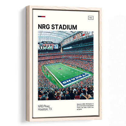 NRG Stadium Print, Houston Texans Stadium Canvas Art, Man Cave Gift, Floating Framed Canvas Print Wall Art