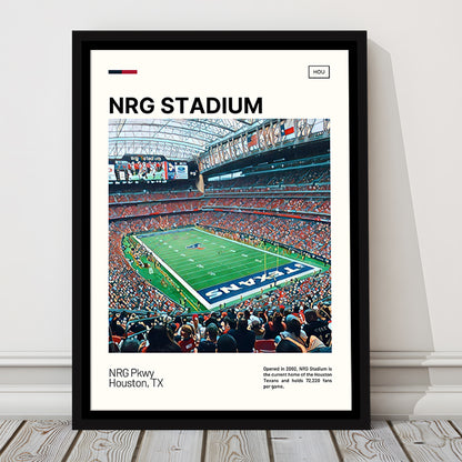 NRG Stadium Print, Houston Texans Stadium Canvas Art, Man Cave Gift, Floating Framed Canvas Print Wall Art