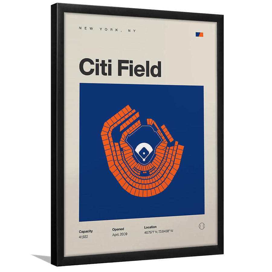 NY Mets Stadium Print, New York Citi Field Stadium Print, Gifts for him, Sport Art, Framed Art Print Wall Decor