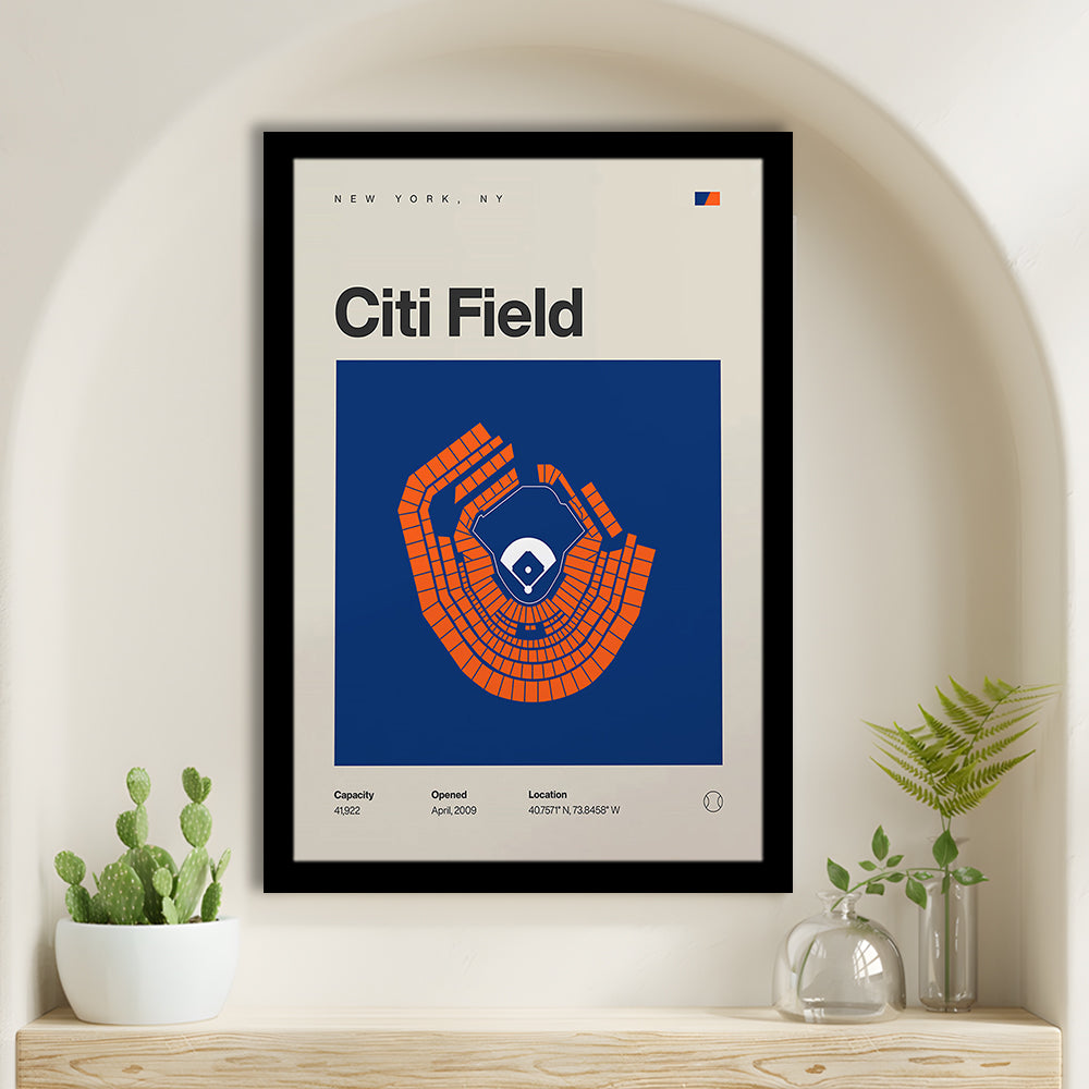 NY Mets Stadium Print, New York Citi Field Stadium Print, Gifts for him, Sport Art, Framed Art Print Wall Decor