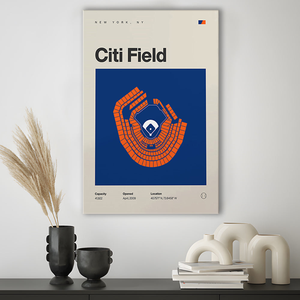 NY Mets Stadium Print, New York Citi Field Stadium Print, Fan Gifts, Sport Art, Canvas Print Wall Art