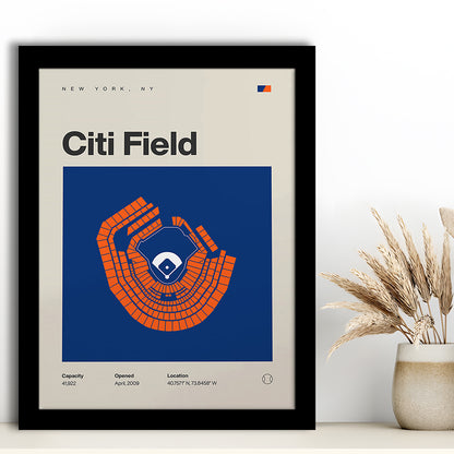 NY Mets Stadium Print, New York Citi Field Stadium Print, Gifts for him, Sport Art, Framed Art Print Wall Decor