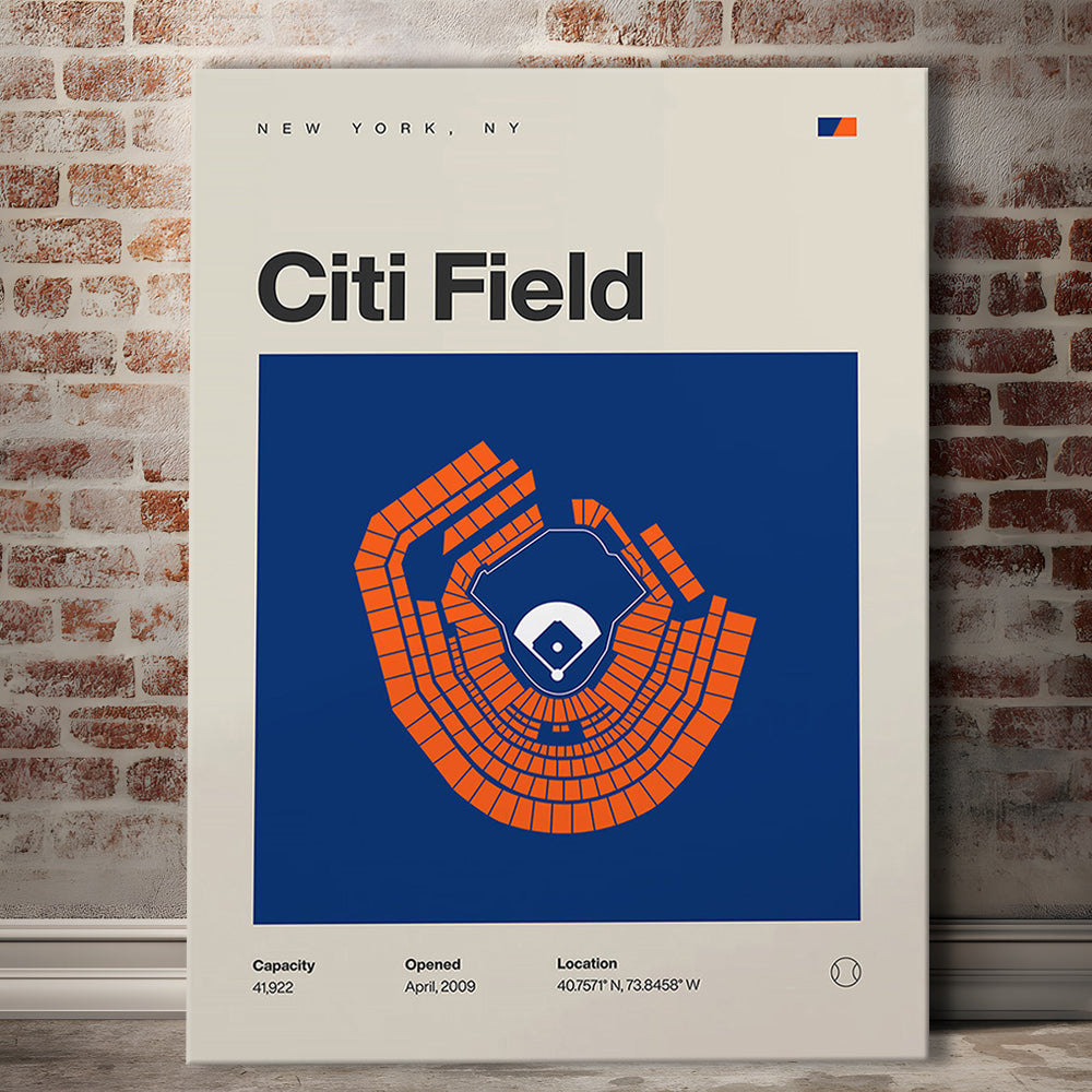 NY Mets Stadium Print, New York Citi Field Stadium Print, Fan Gifts, Sport Art, Canvas Print Wall Art