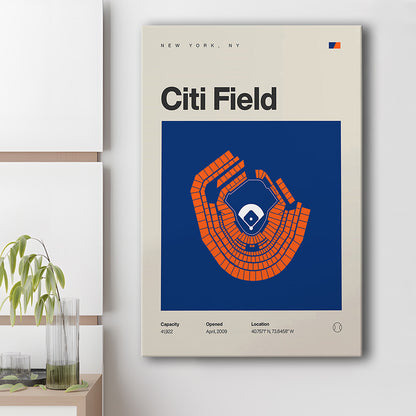 NY Mets Stadium Print, New York Citi Field Stadium Print, Fan Gifts, Sport Art, Canvas Print Wall Art