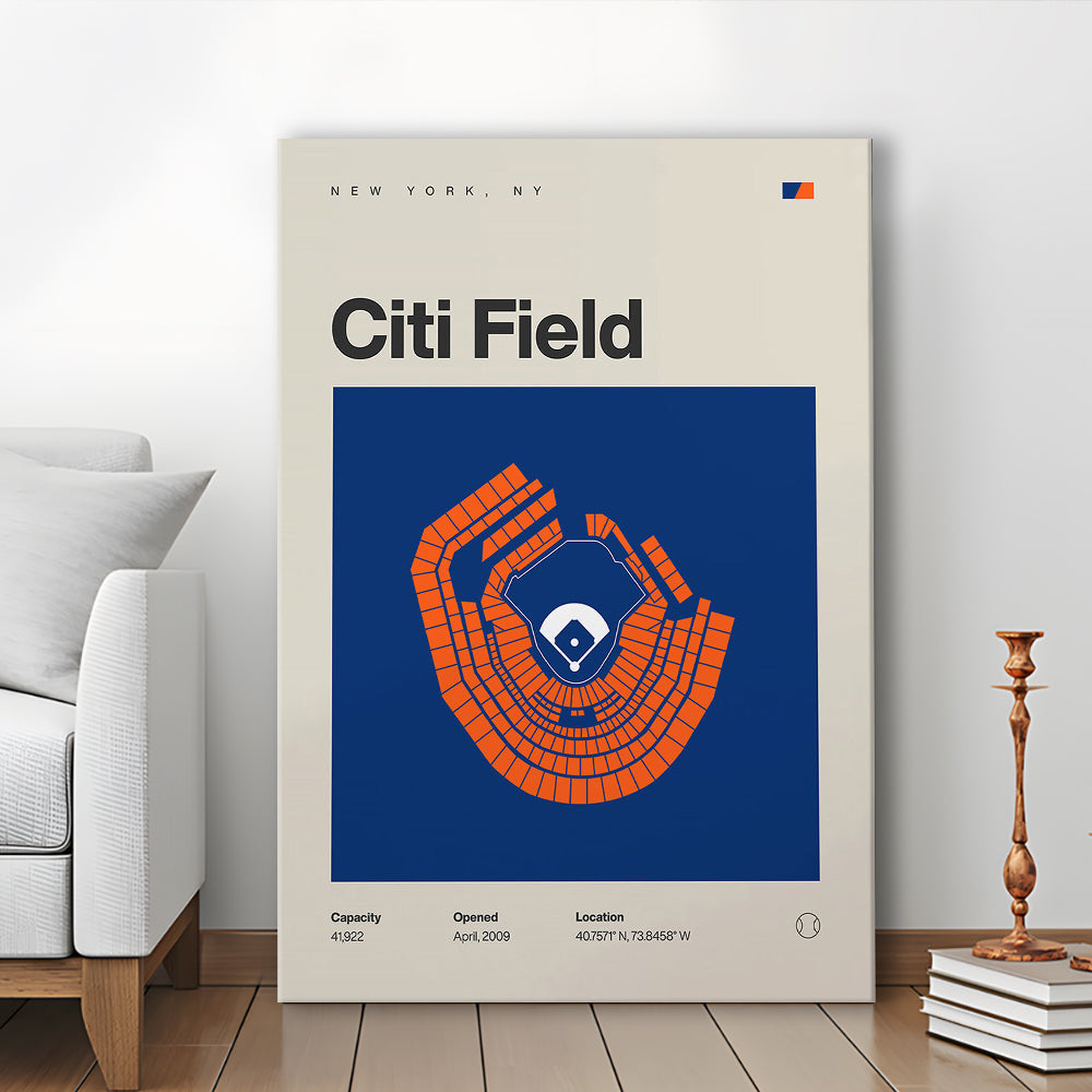 NY Mets Stadium Print, New York Citi Field Stadium Print, Fan Gifts, Sport Art, Canvas Print Wall Art