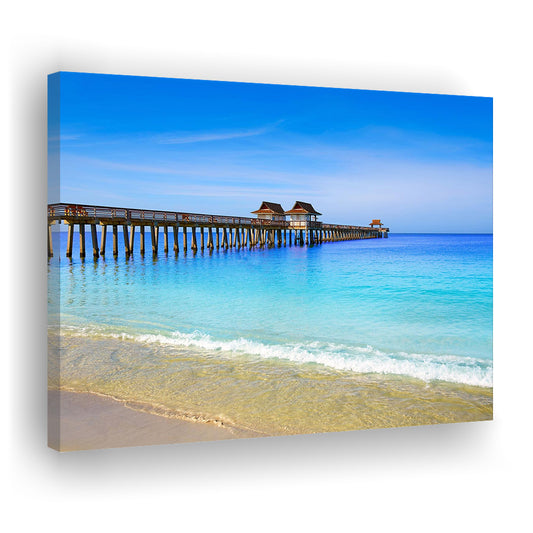 Naples Pier and Beach in Florida USA, Extra Large Wall Art, Extra Large Wall Decor, Cavas Print Wall Art Hom Decor